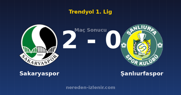 Sakaryaspor 2-0 Şanlıurfaspor