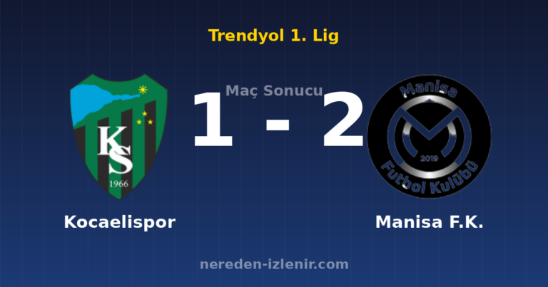Kocaelispor 1-2 Manisa F.K.