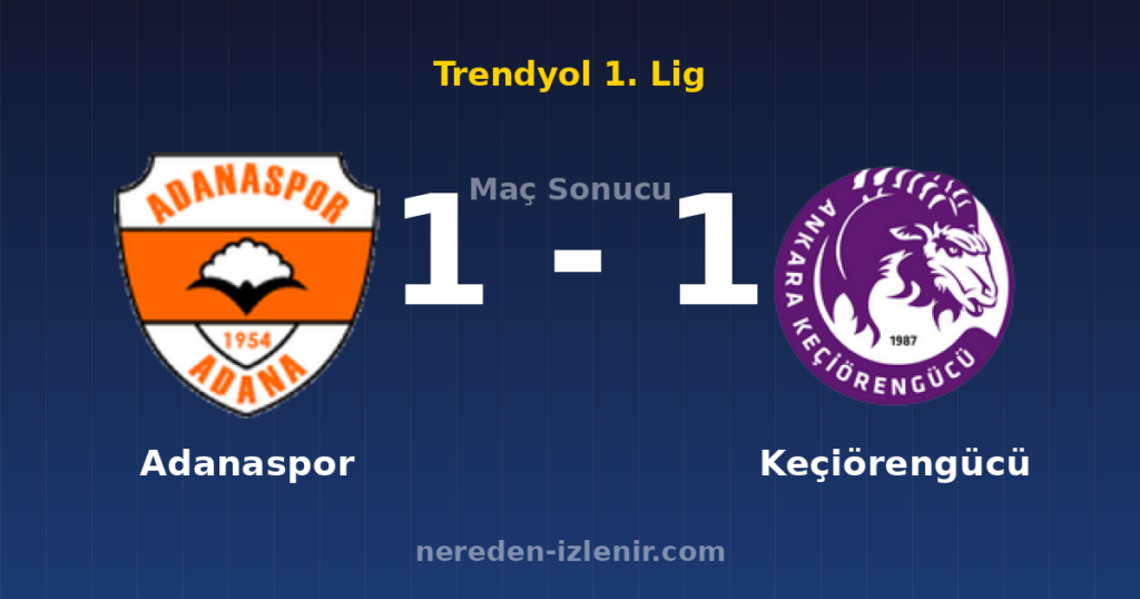 Adanaspor 1-1 Keçiörengücü