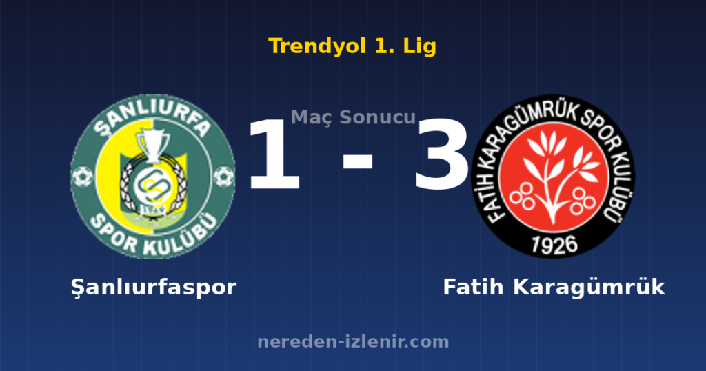Şanlıurfaspor 1-3 Fatih Karagümrük