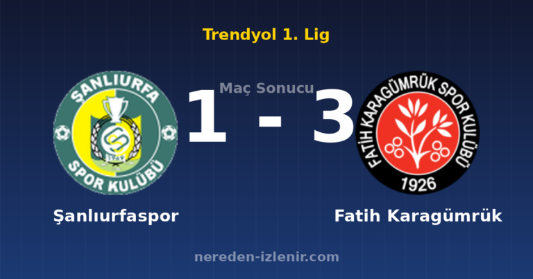 Şanlıurfaspor 1-3 Fatih Karagümrük