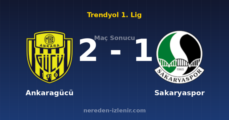 Ankaragücü 2-1 Sakaryaspor