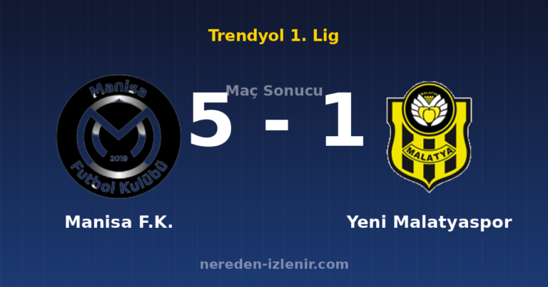 Manisa F.K. 5-1 Yeni Malatyaspor