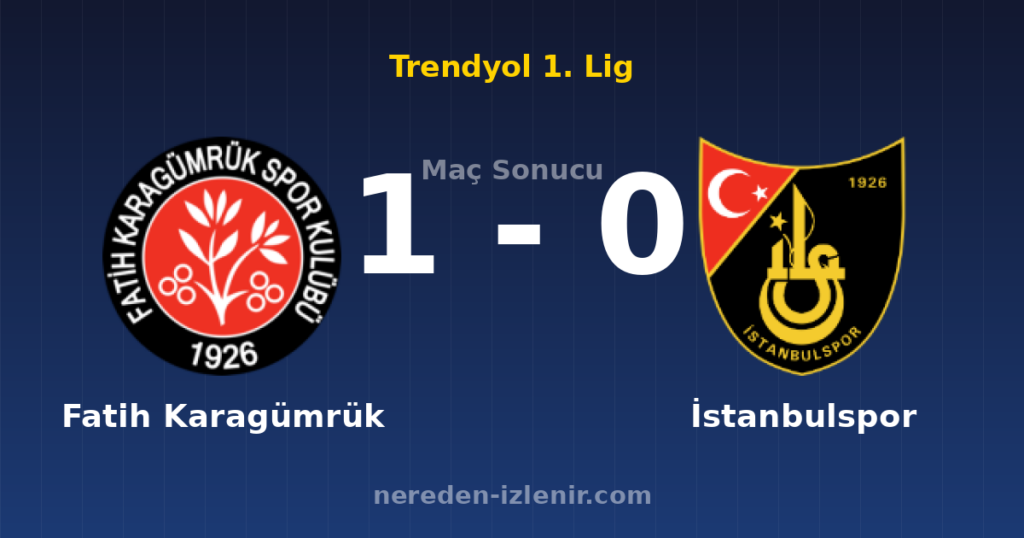 Fatih Karagümrük 1-0 İstanbulspor