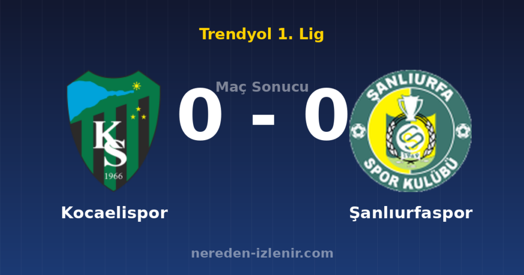 Kocaelispor 0-0 Şanlıurfaspor