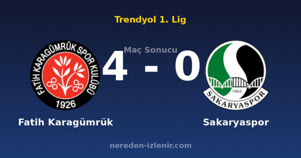 Fatih Karagümrük 4-0 Sakaryaspor
