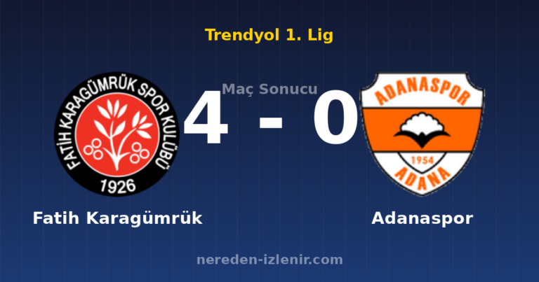 Fatih Karagümrük 4-0 Adanaspor
