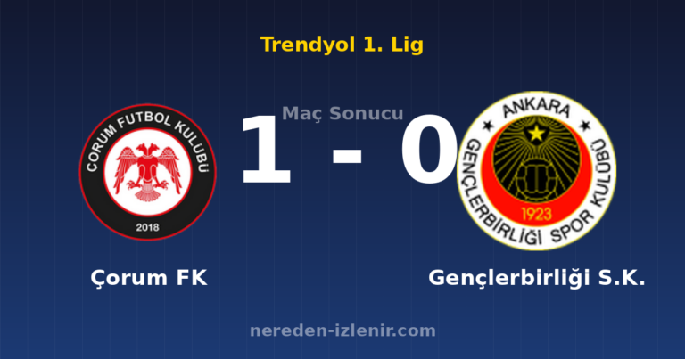 Çorum FK 1-0 Gençlerbirliği S.K.