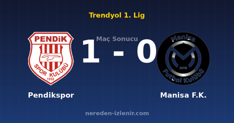 Pendikspor 1-0 Manisa F.K.