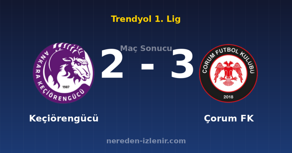 Keçiörengücü 2-3 Çorum FK