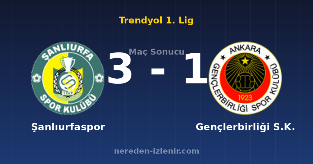Şanlıurfaspor 3-1 Gençlerbirliği S.K.