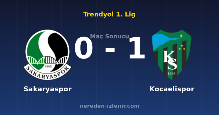 Sakaryaspor 0-1 Kocaelispor