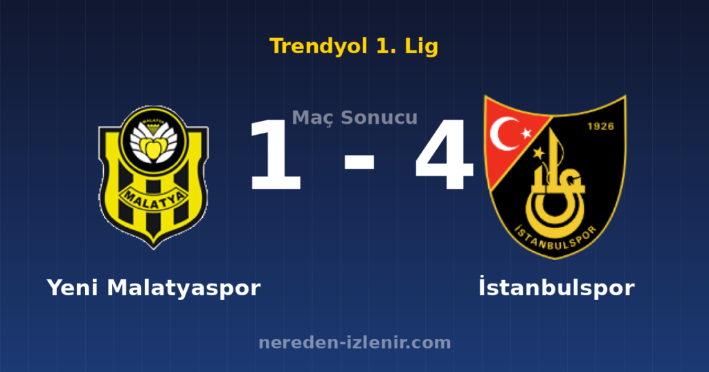 Yeni Malatyaspor 1-4 İstanbulspor