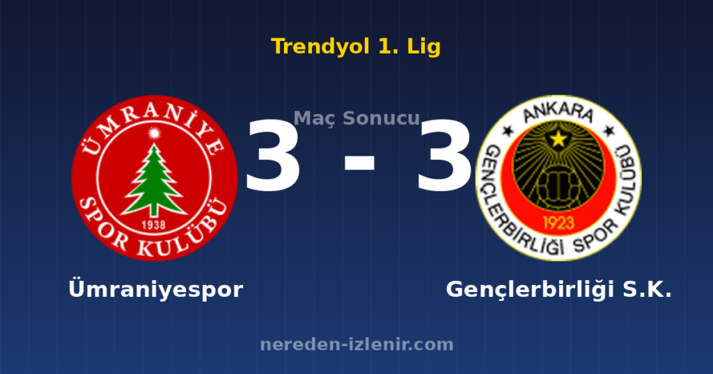 Ümraniyespor 3-3 Gençlerbirliği S.K.