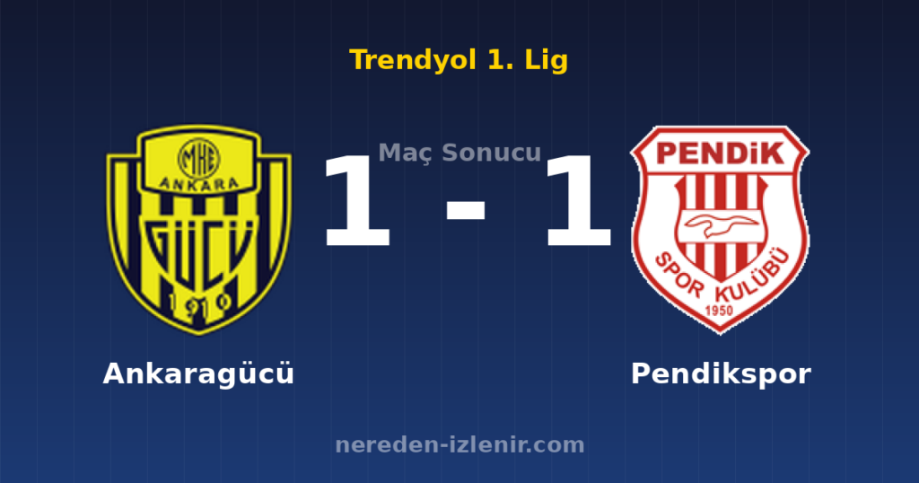 Ankaragücü 1-1 Pendikspor