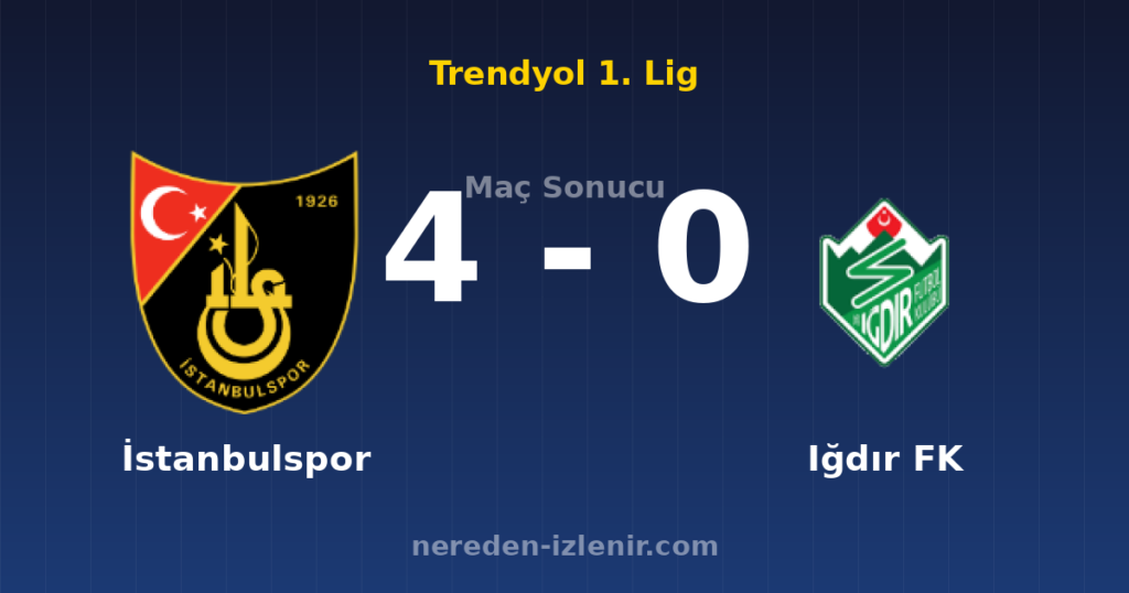 İstanbulspor 4-0 Iğdır FK