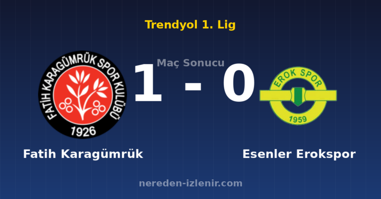 Fatih Karagümrük 1-0 Esenler Erokspor