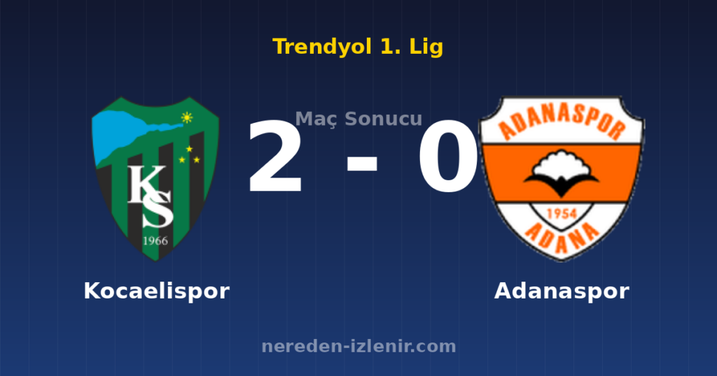 Kocaelispor 2-0 Adanaspor