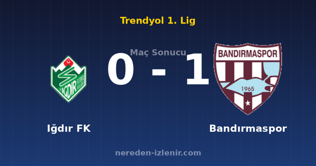 Iğdır FK 0-1 Bandırmaspor