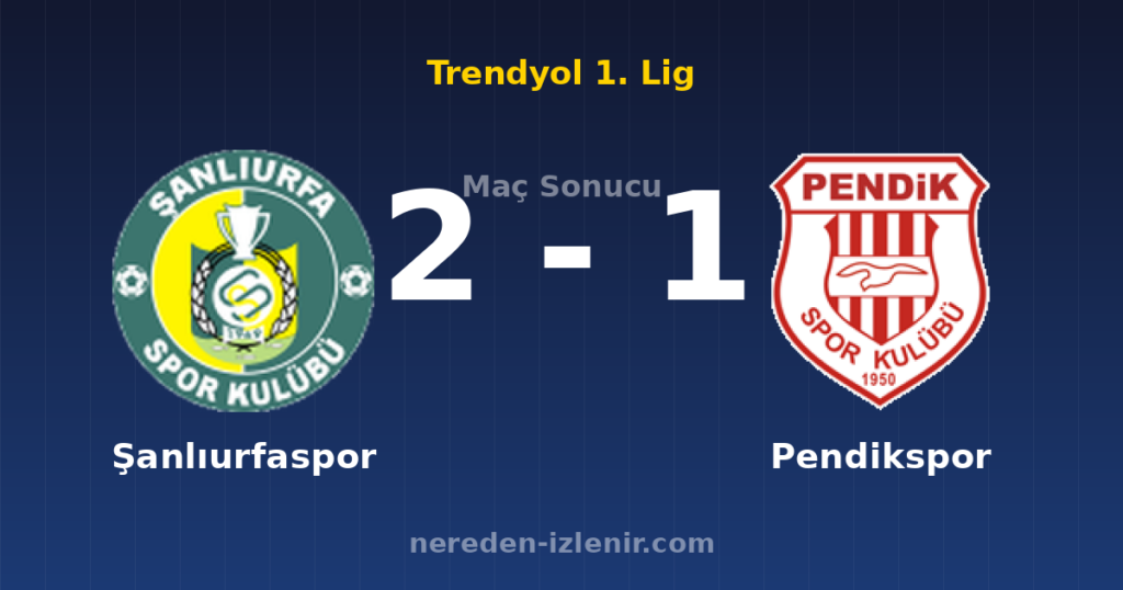 Şanlıurfaspor 2-1 Pendikspor