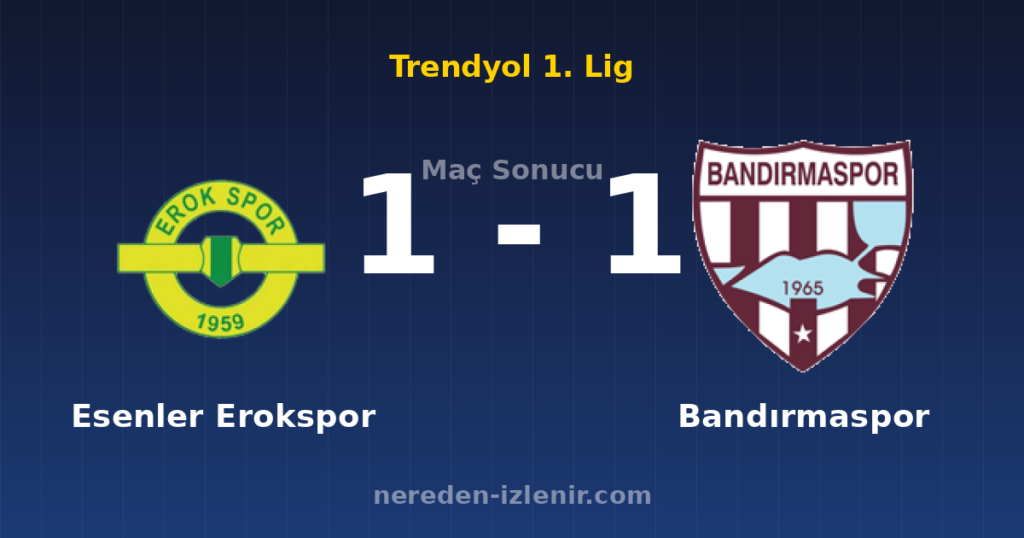 Esenler Erokspor 1-1 Bandırmaspor
