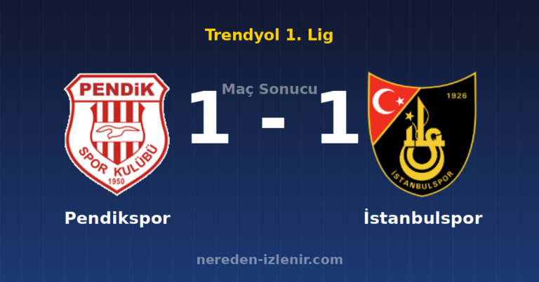 Pendikspor 1-1 İstanbulspor