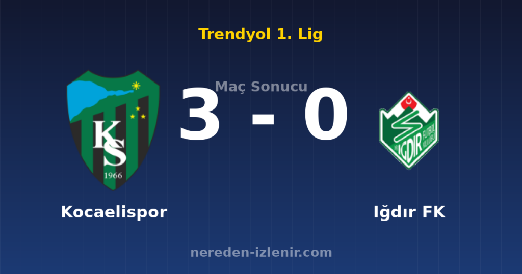 Kocaelispor 3-0 Iğdır FK