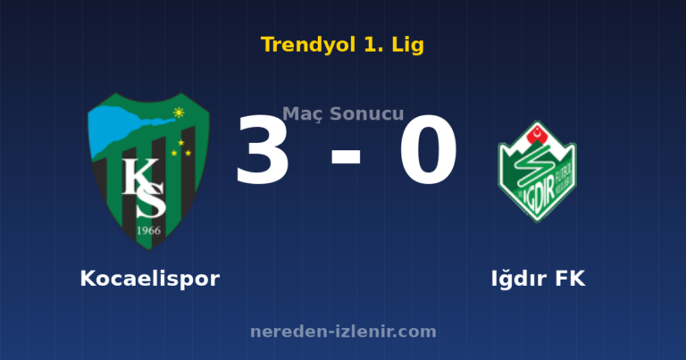 Kocaelispor 3-0 Iğdır FK