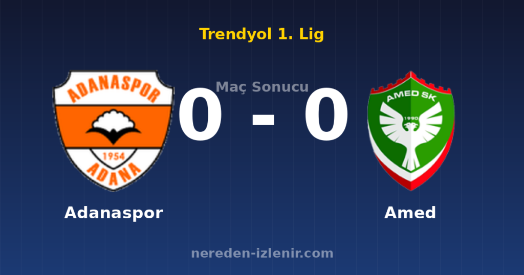 Adanaspor 0-0 Amed
