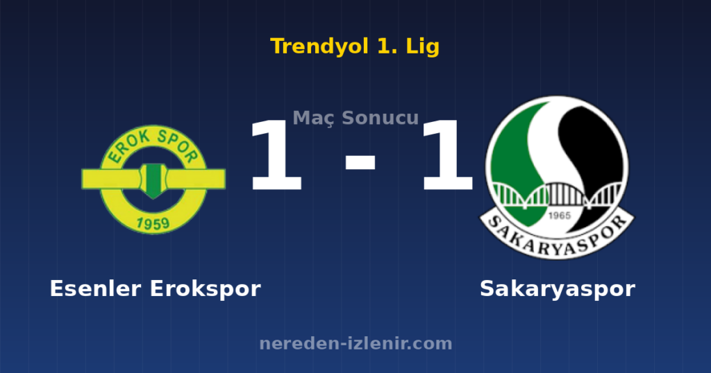 Esenler Erokspor 1-1 Sakaryaspor