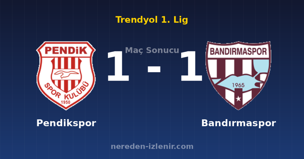Pendikspor 1-1 Bandırmaspor