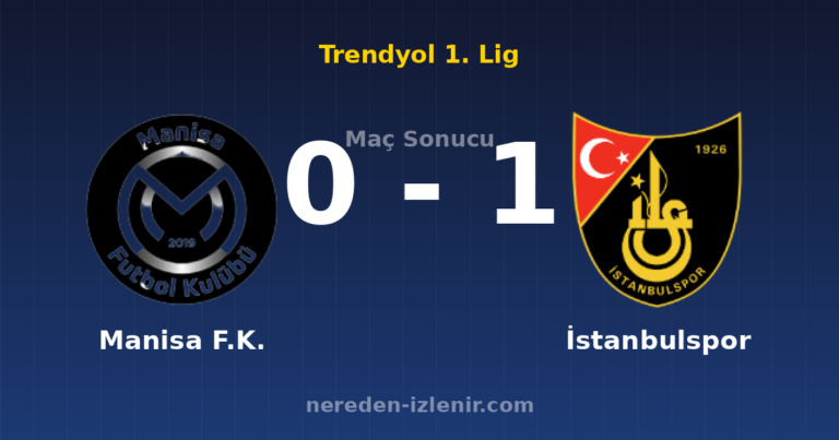 Manisa F.K. 0-1 İstanbulspor