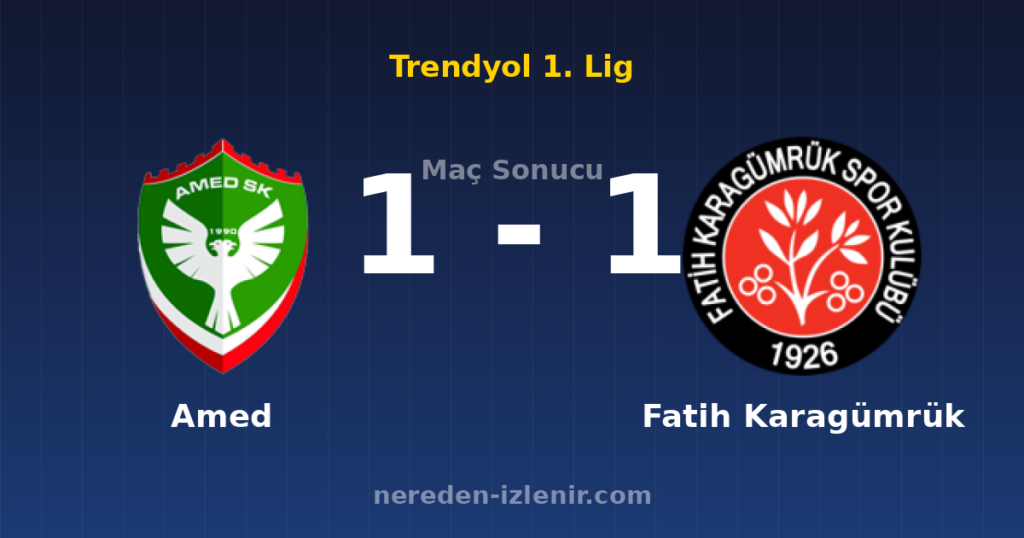 Amed 1-1 Fatih Karagümrük