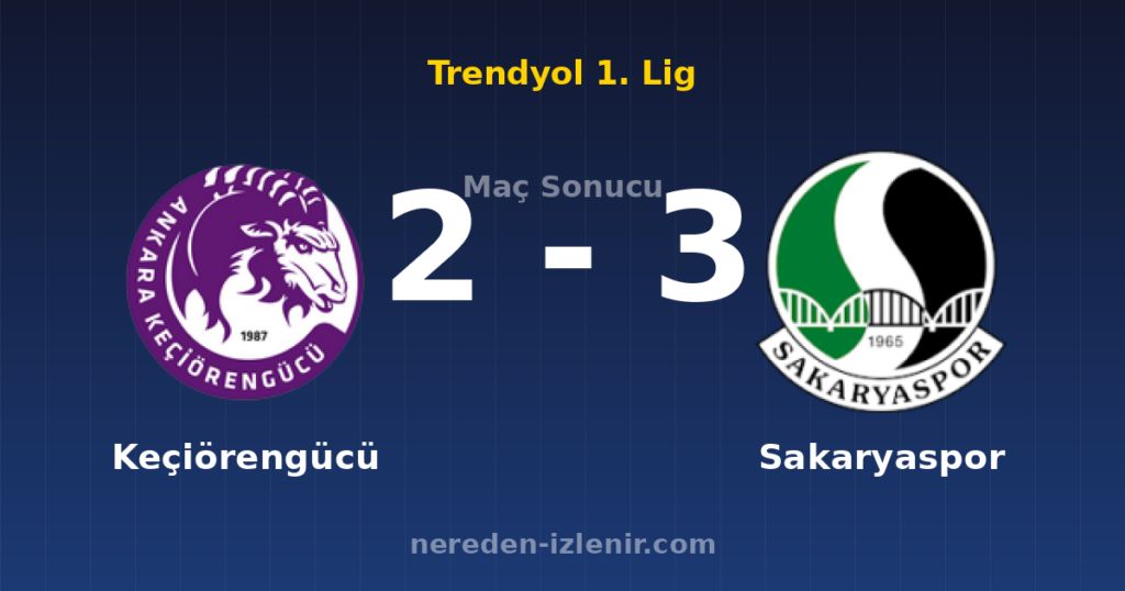 Keçiörengücü 2-3 Sakaryaspor