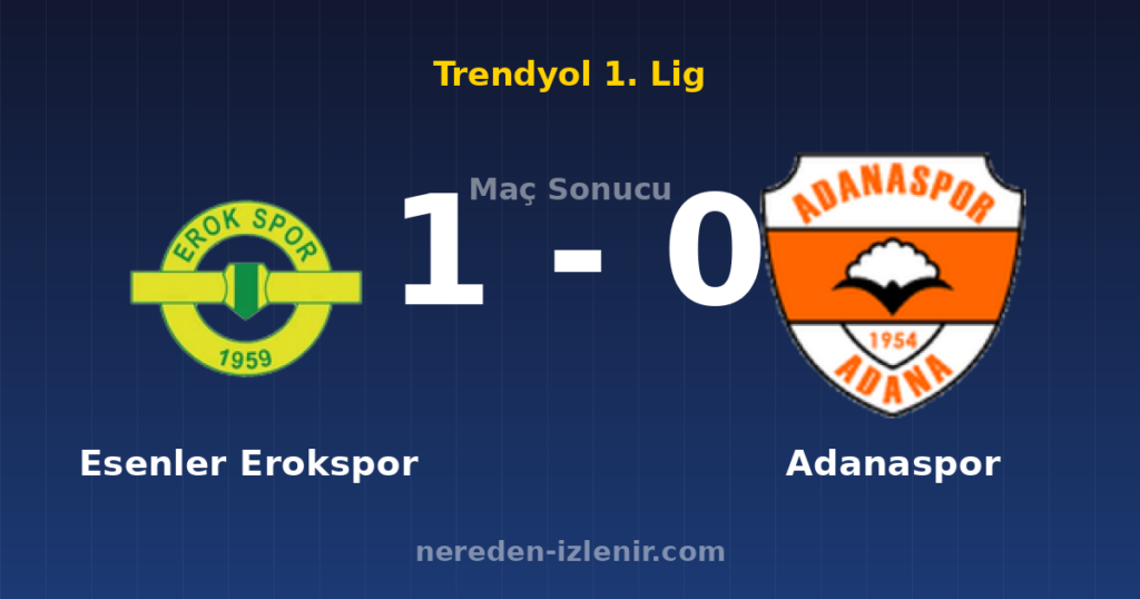 Esenler Erokspor 1-0 Adanaspor