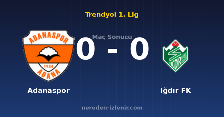 Adanaspor 0-0 Iğdır FK