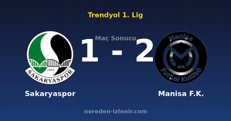 Sakaryaspor 1-2 Manisa F.K.