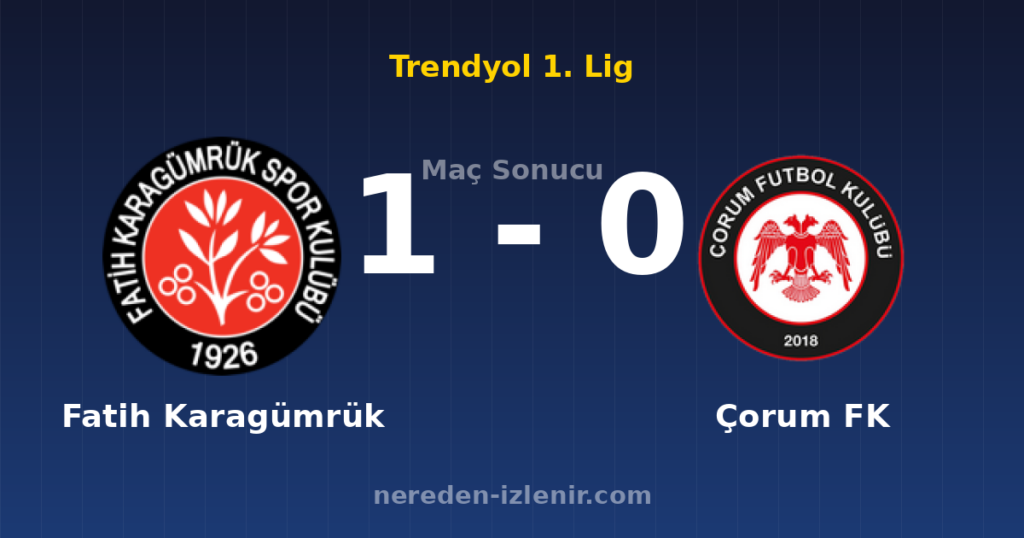 Fatih Karagümrük 1-0 Çorum FK