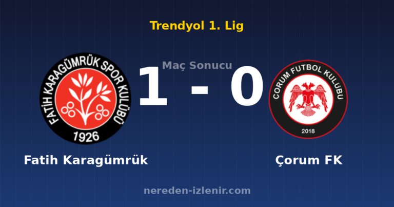 Fatih Karagümrük 1-0 Çorum FK