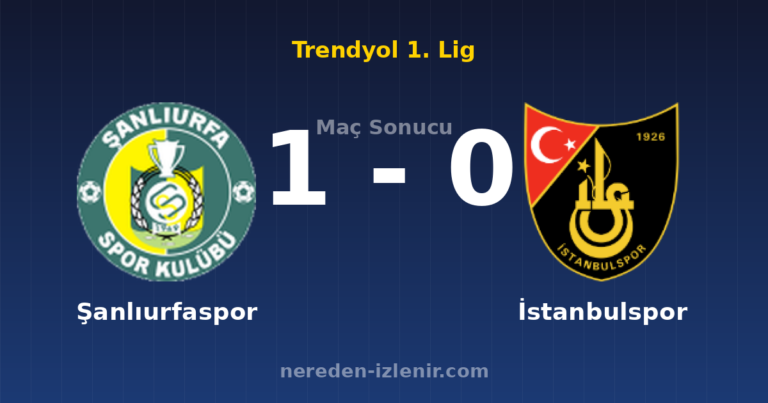 Şanlıurfaspor 1-0 İstanbulspor