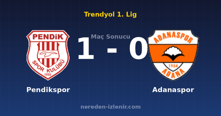 Pendikspor 1-0 Adanaspor