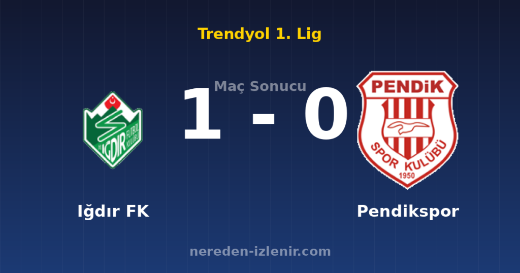 Iğdır FK 1-0 Pendikspor