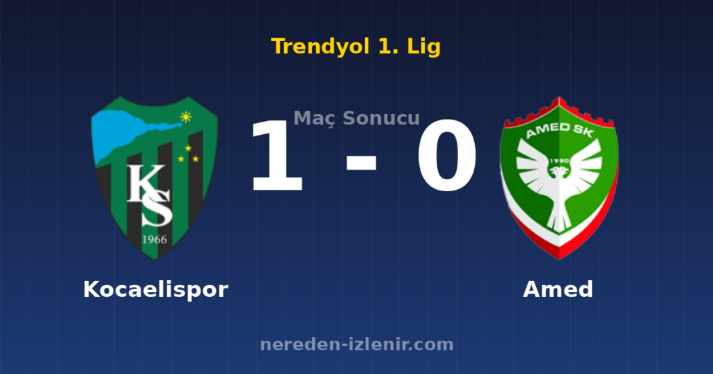 Kocaelispor 1-0 Amed
