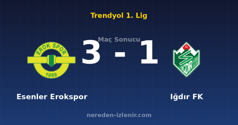 Esenler Erokspor 3-1 Iğdır FK