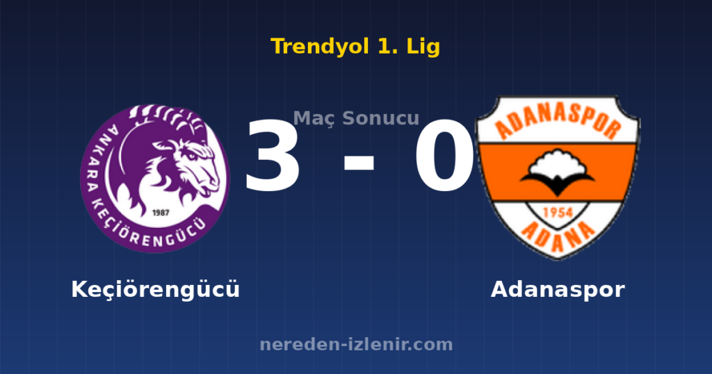 Keçiörengücü 3-0 Adanaspor