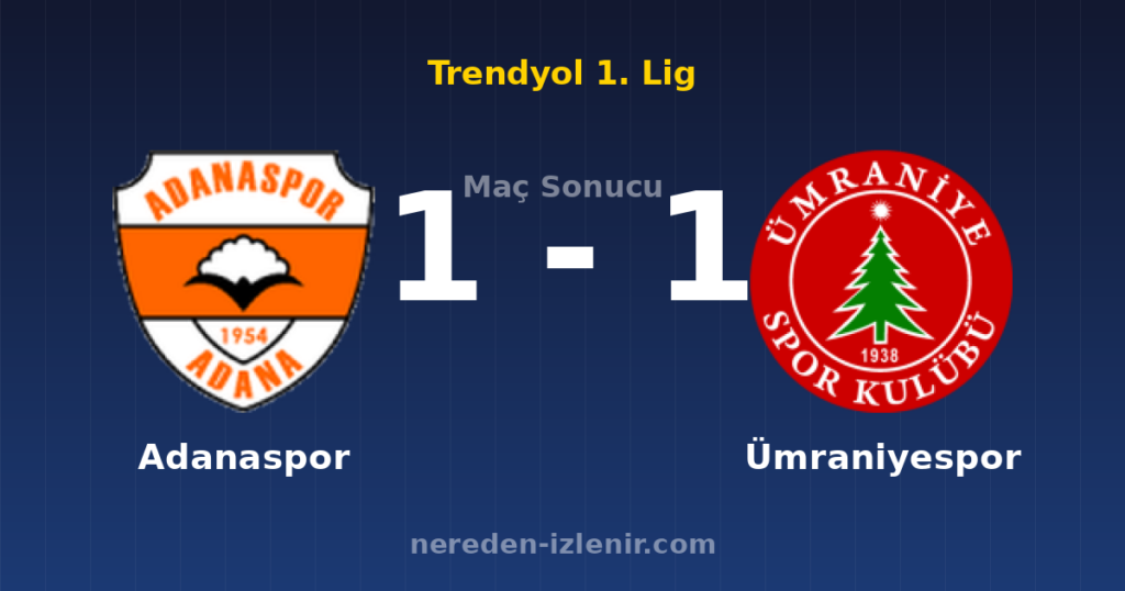 Adanaspor 1-1 Ümraniyespor