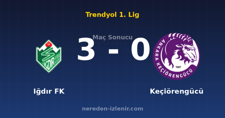 Iğdır FK 3-0 Keçiörengücü