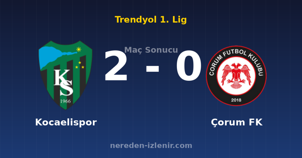 Kocaelispor 2-0 Çorum FK