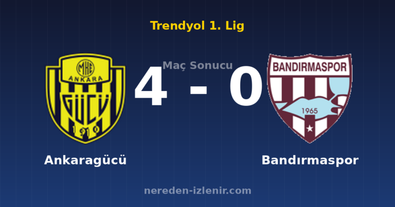 Ankaragücü 4-0 Bandırmaspor