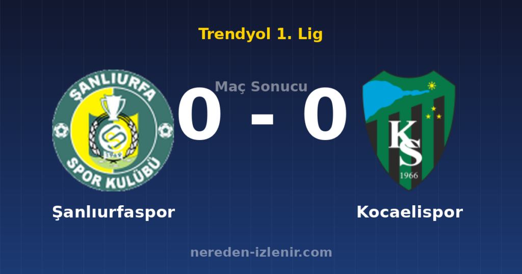 Şanlıurfaspor 0-0 Kocaelispor